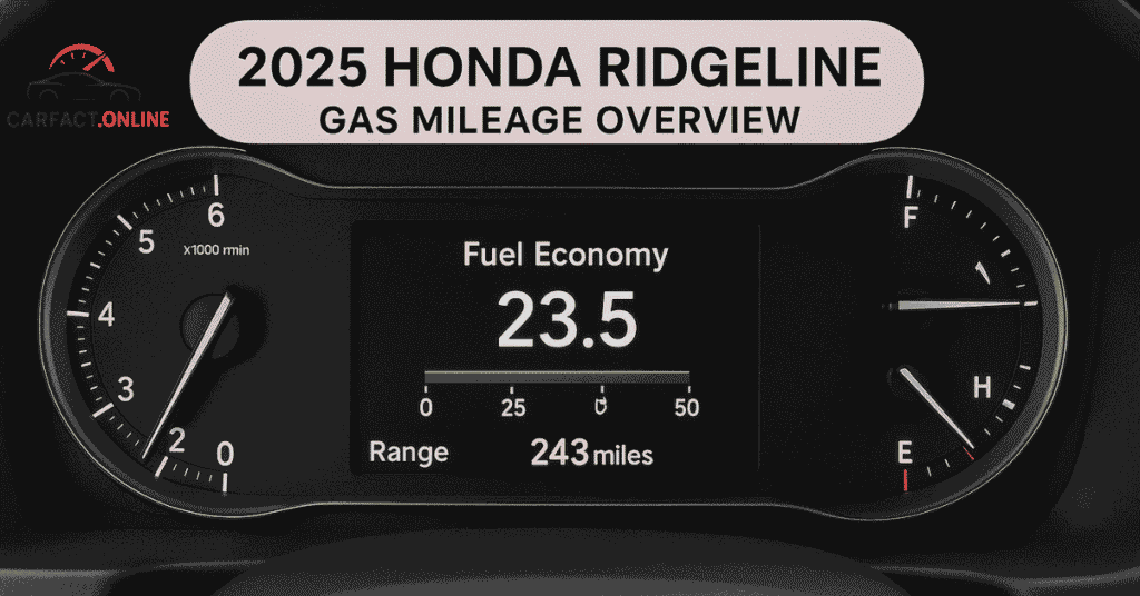 Honda Ridgeline dashboard fuel economy gauge highlighting MPG