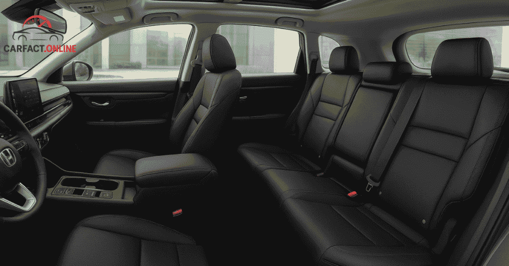 Interior of the 2025 Honda CR-V showing front and rear seating with ample legroom..